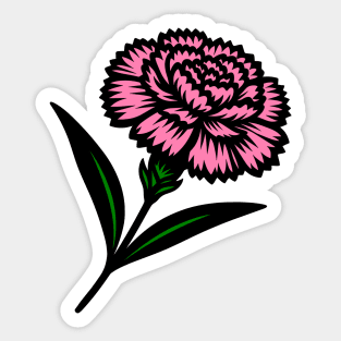 Pink Carnation Flower Sticker